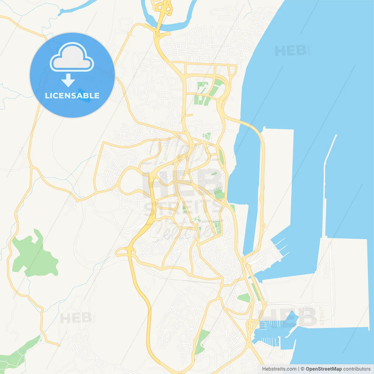 Algeciras, Spain Vector Map - Classic Colors