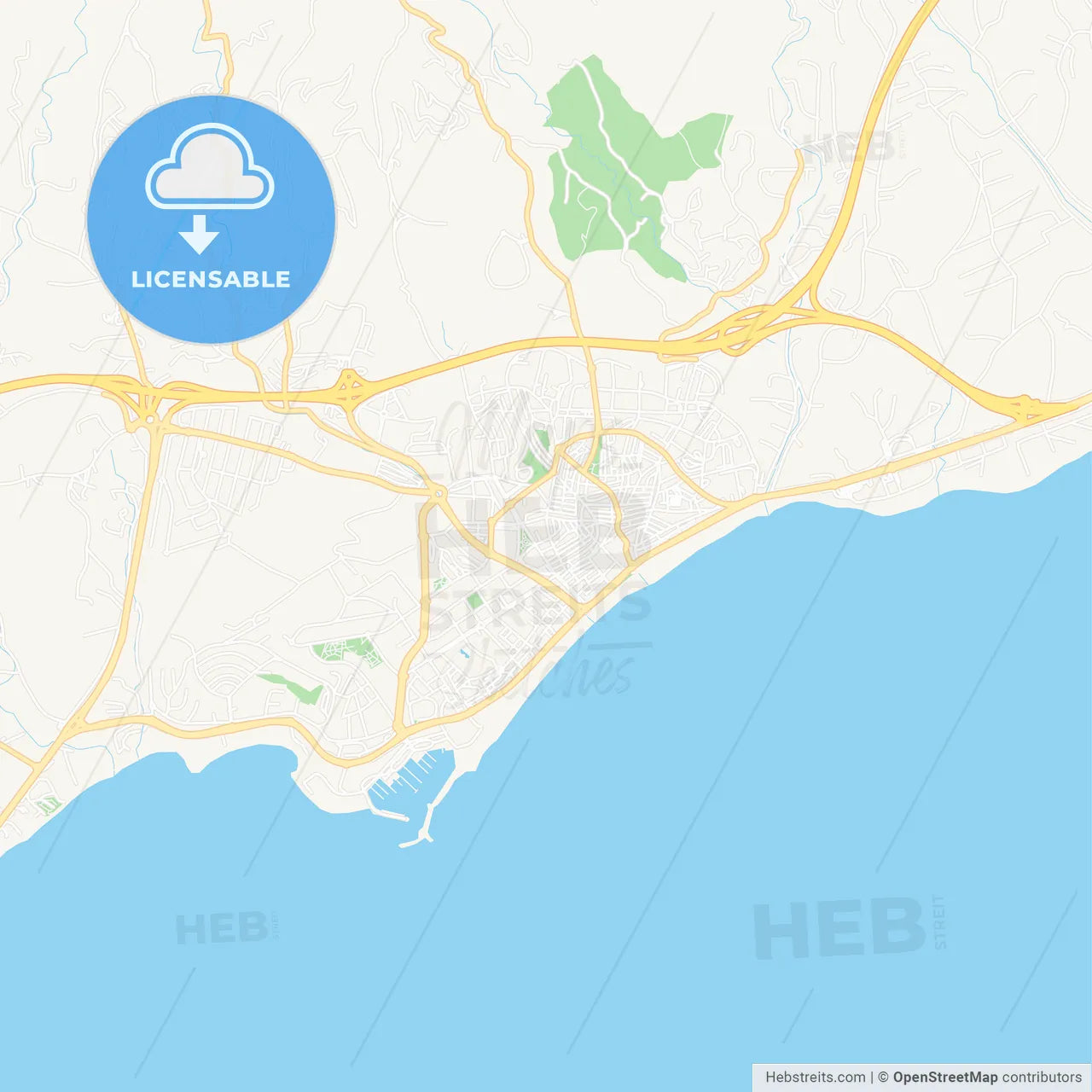 Estepona, Spain Vector Map - Classic Colors