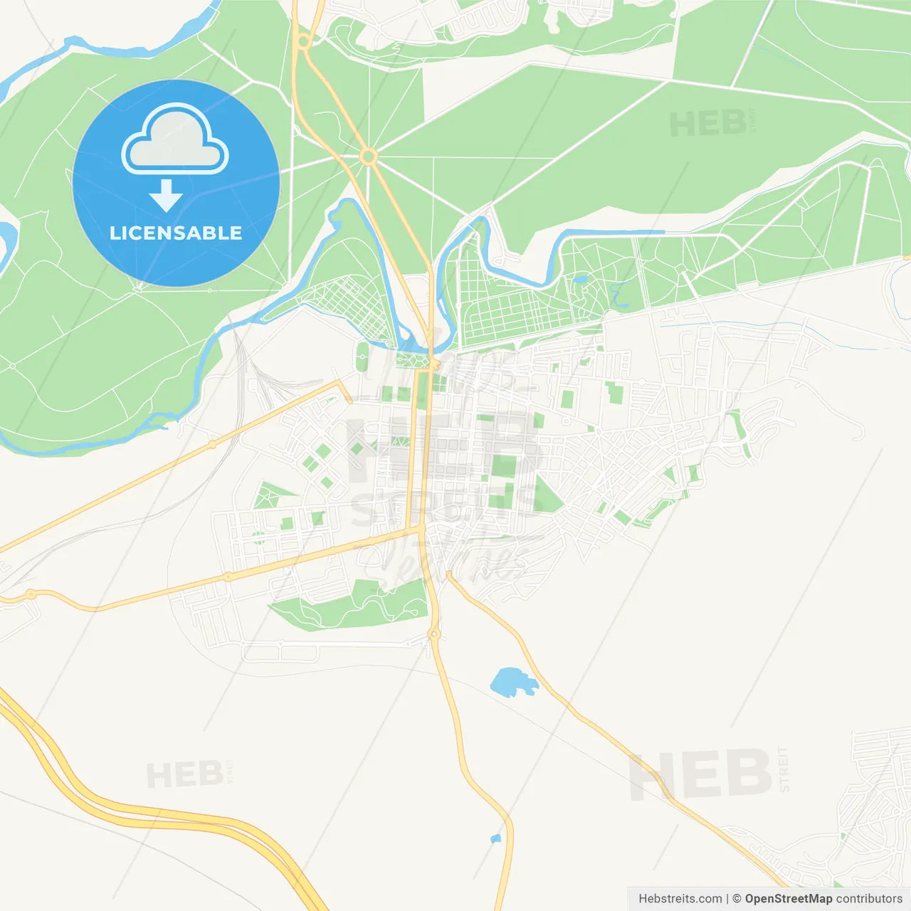 Aranjuez, Spain Vector Map - Classic Colors