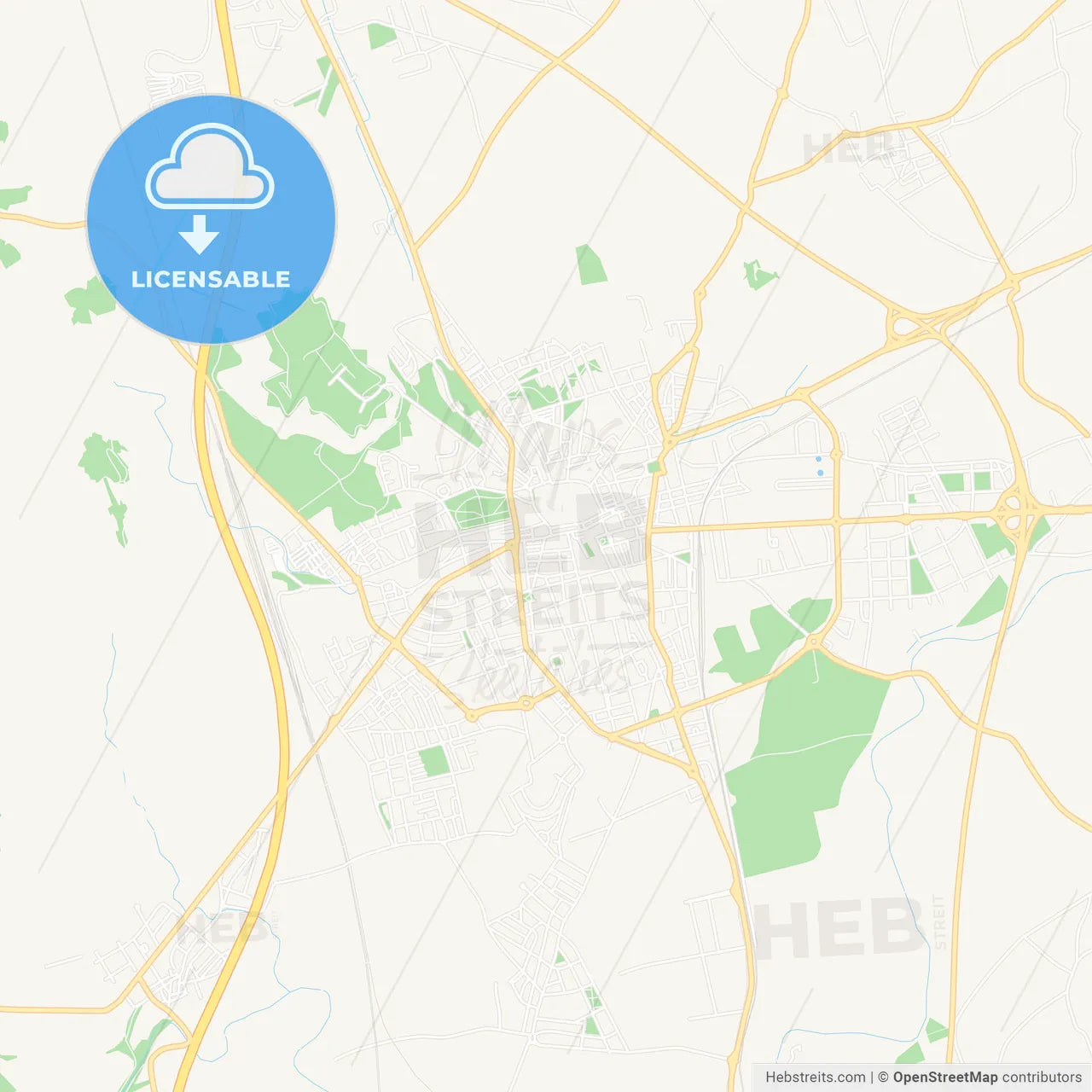 Figueres, Spain Vector Map - Classic Colors