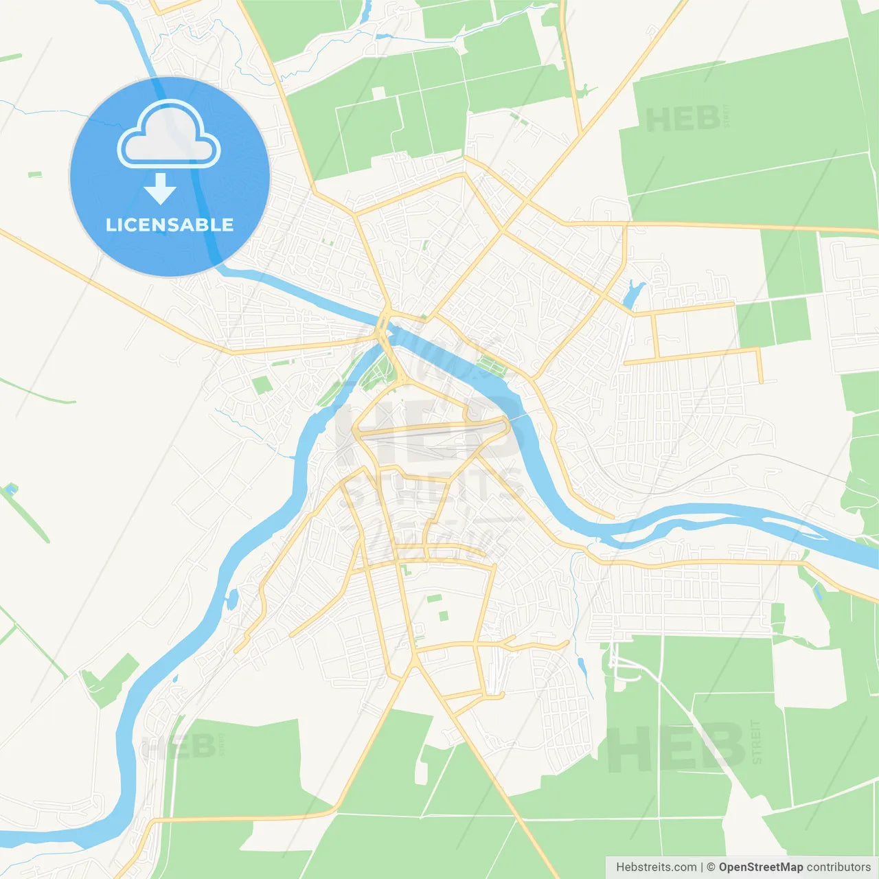 Pervomaisk, Ukraine Vector Map - Classic Colors