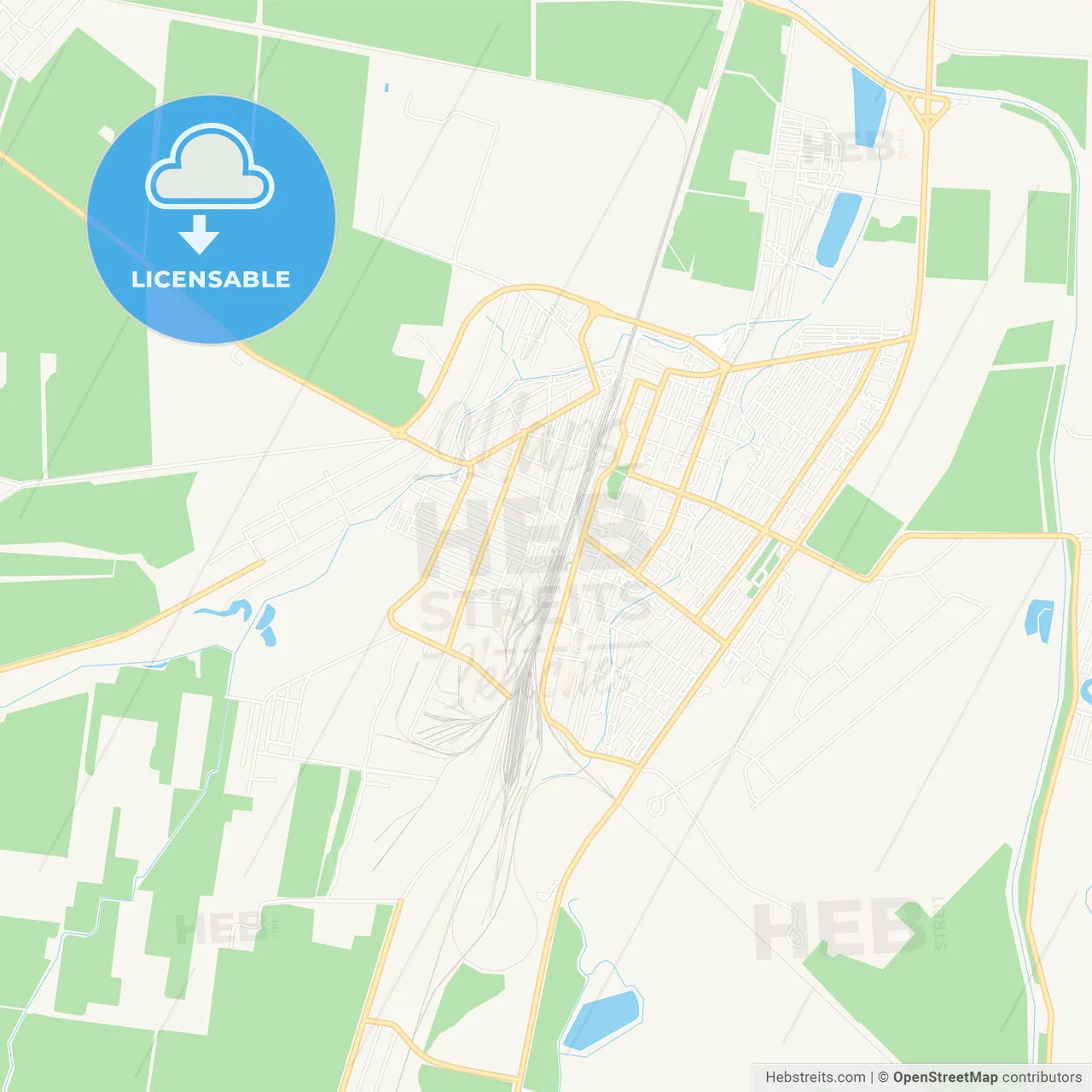 Dzhankoy, Ukraine Vector Map - Classic Colors