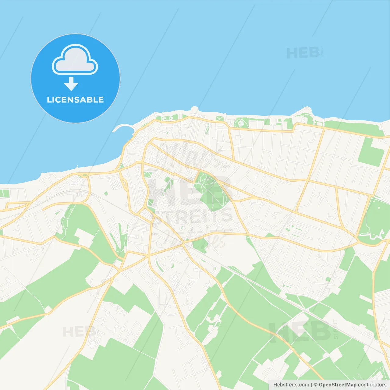 Margate, England Vector Map - Classic Colors