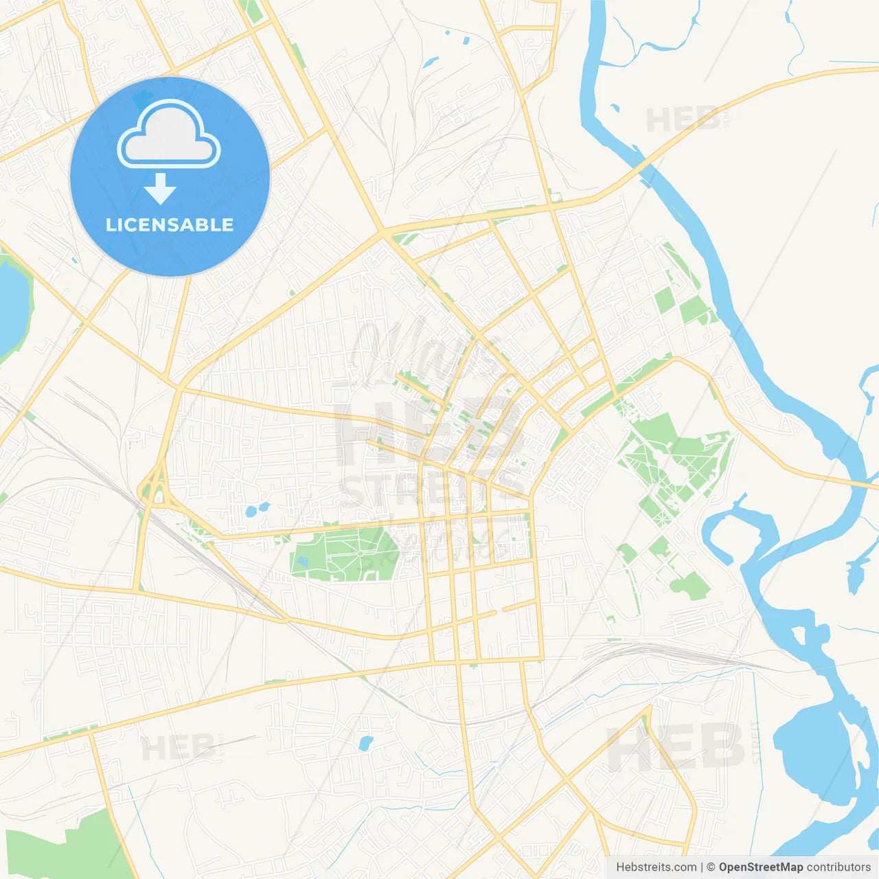 Babruysk, Belarus Vector Map - Classic Colors