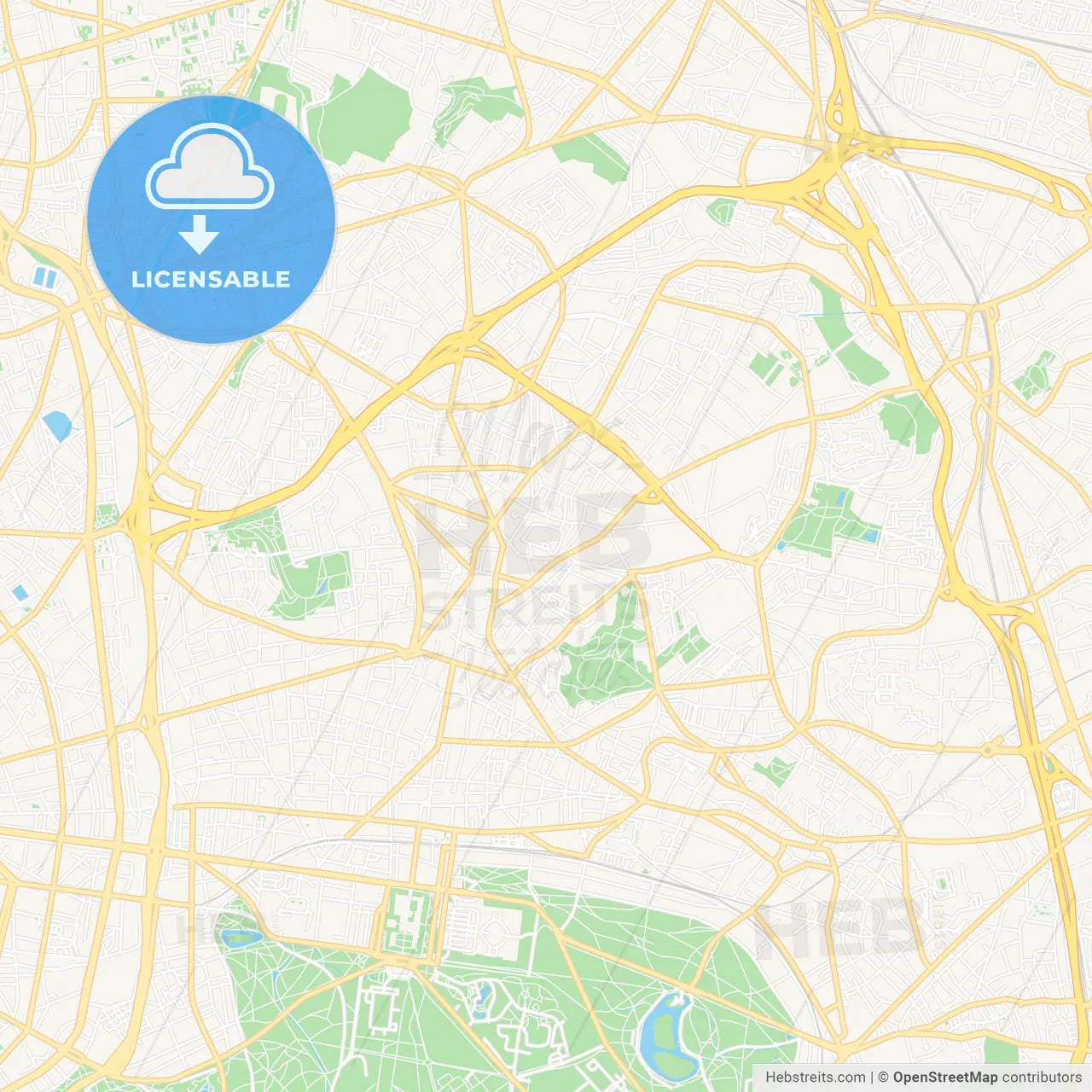 Montreuil, France Vector Map - Classic Colors