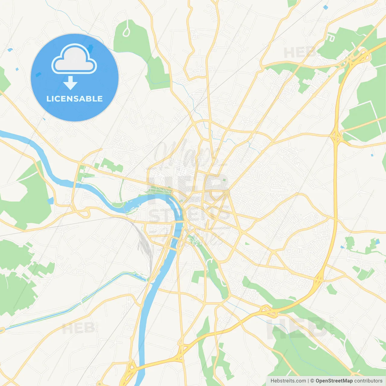 Montauban, France Vector Map - Classic Colors