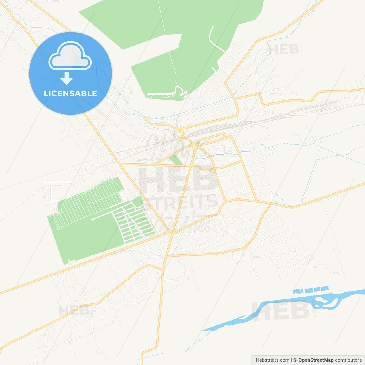 Khashuri, Georgia Vector Map - Classic Colors