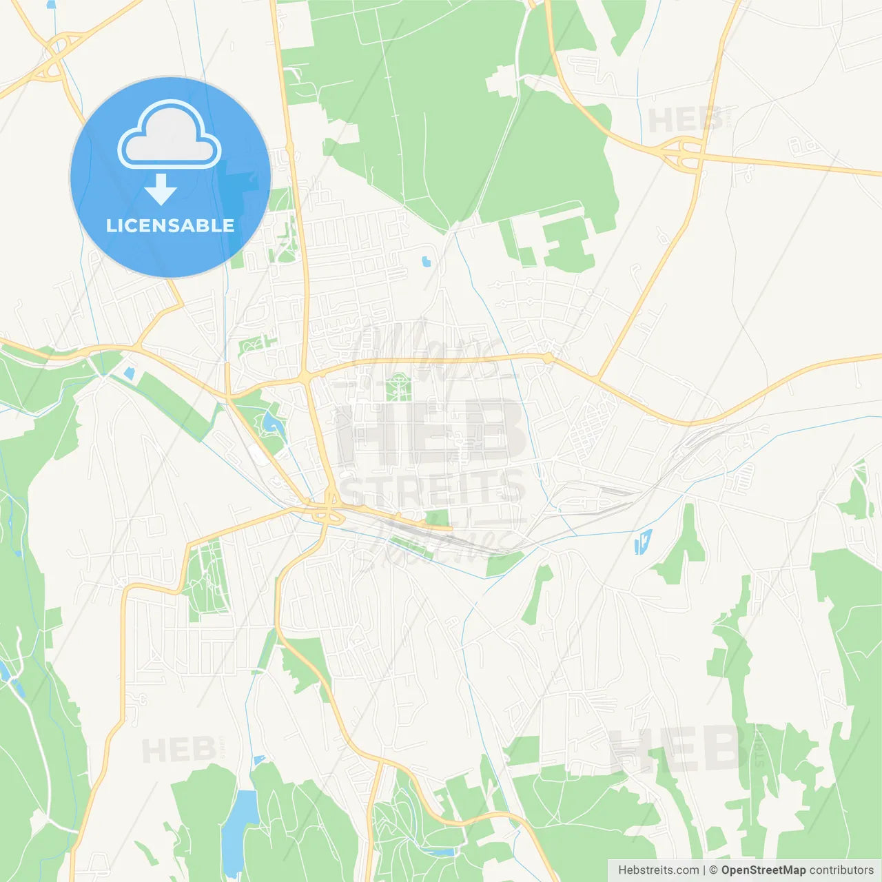 Kaposvar, Hungary Vector Map - Classic Colors