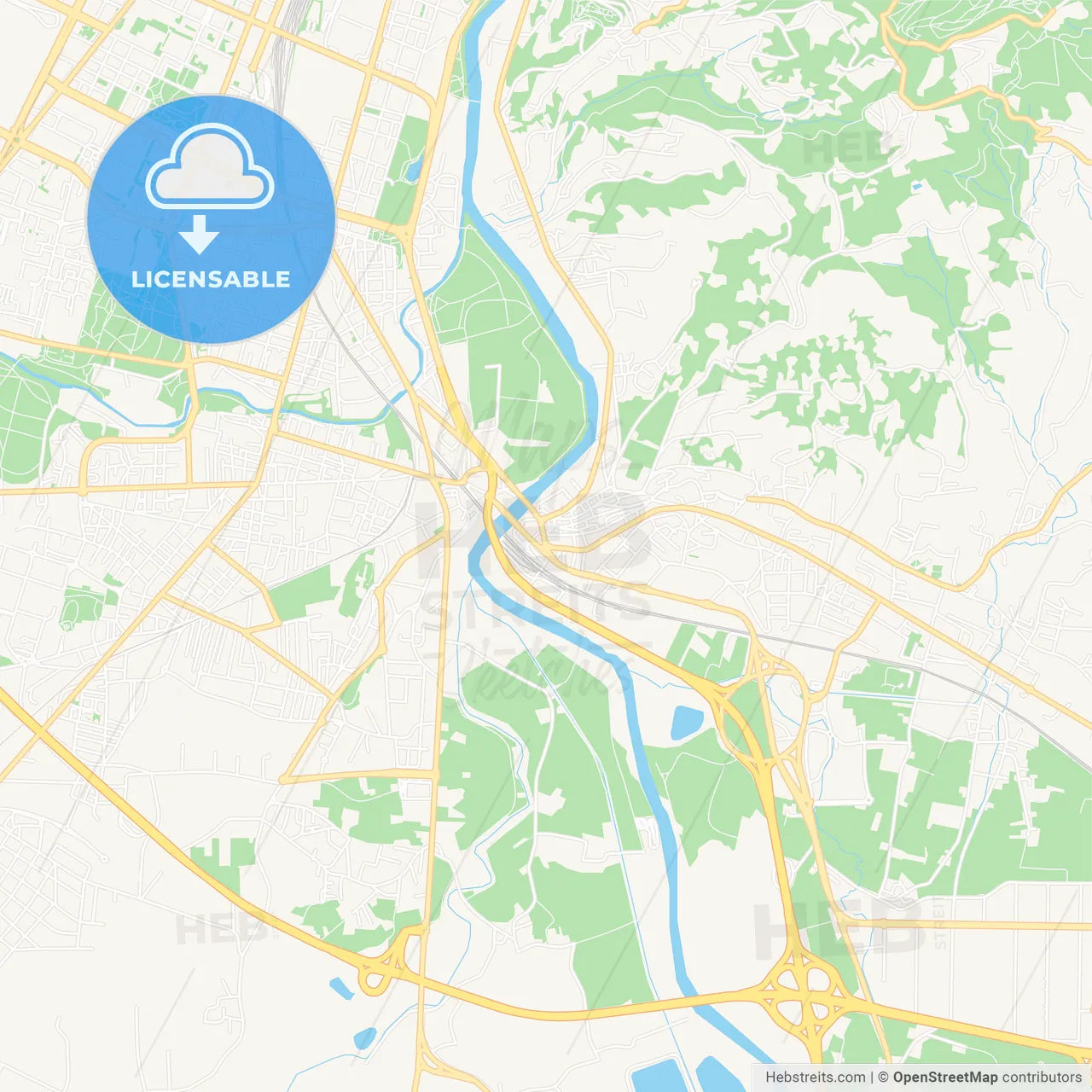 Moncalieri, Italy Vector Map - Classic Colors