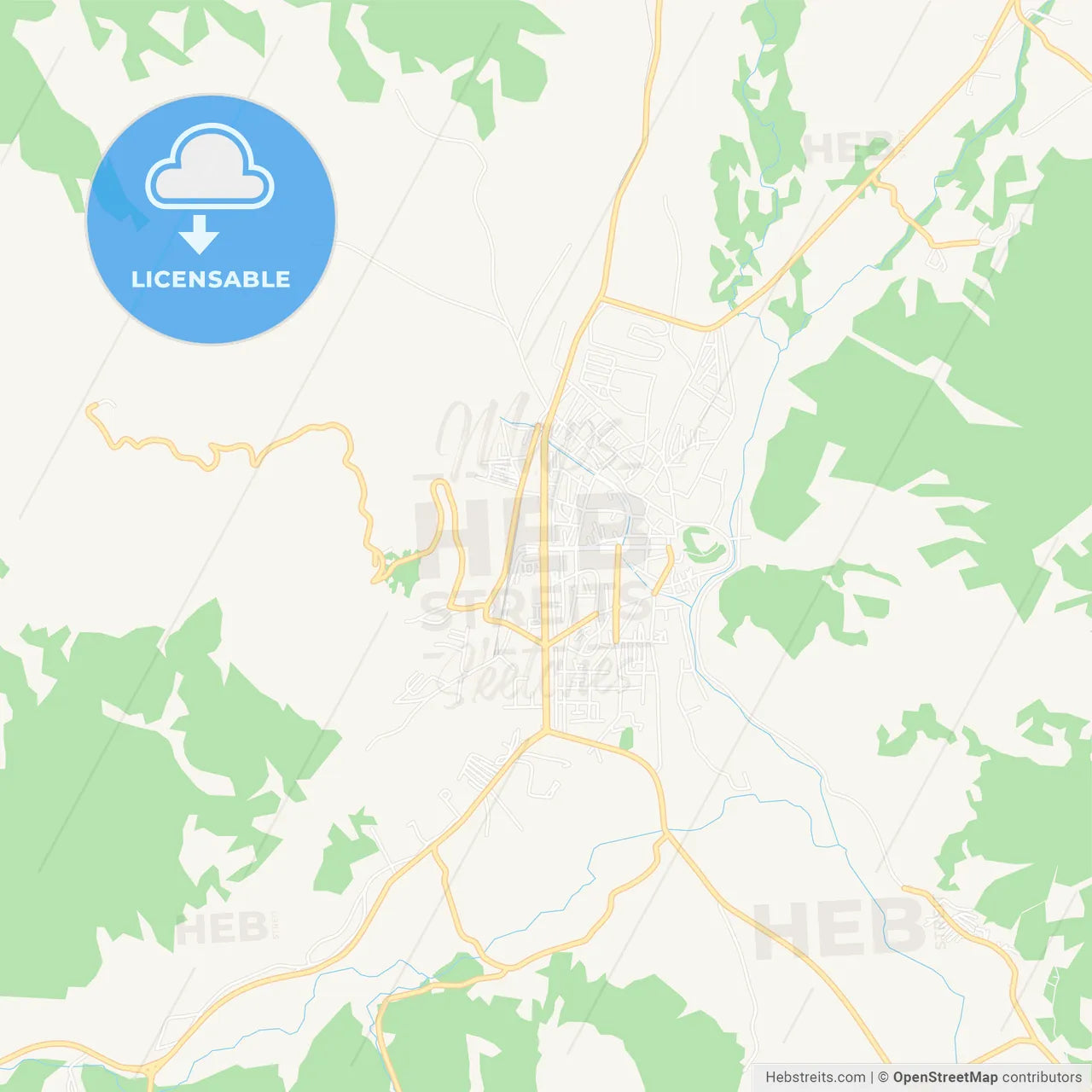 Kicevo, Macedonia Vector Map - Classic Colors