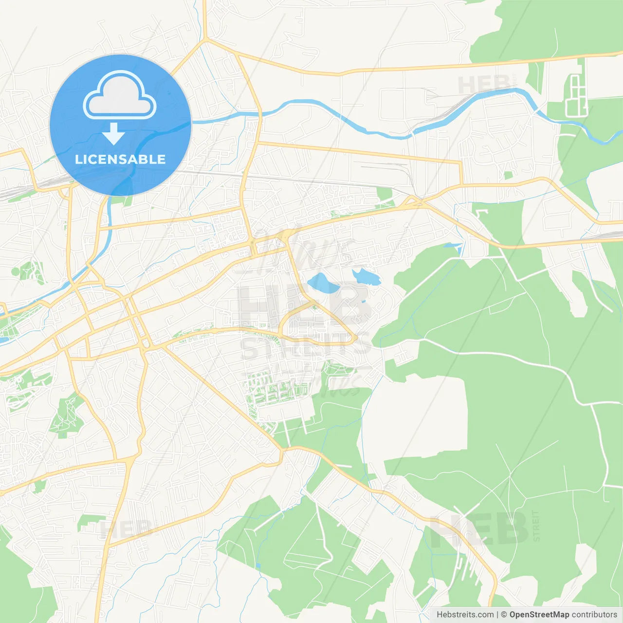 Cluj-Napoca, Romania Vector Map - Classic Colors