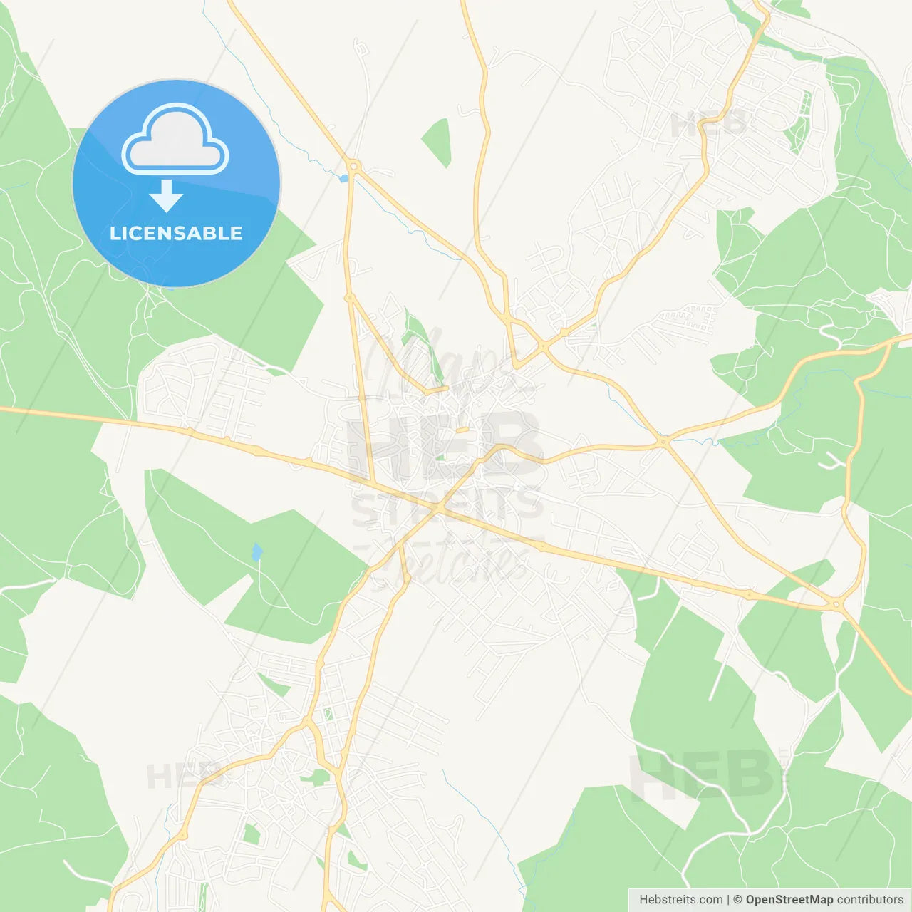 Galapagar, Spain Vector Map - Classic Colors