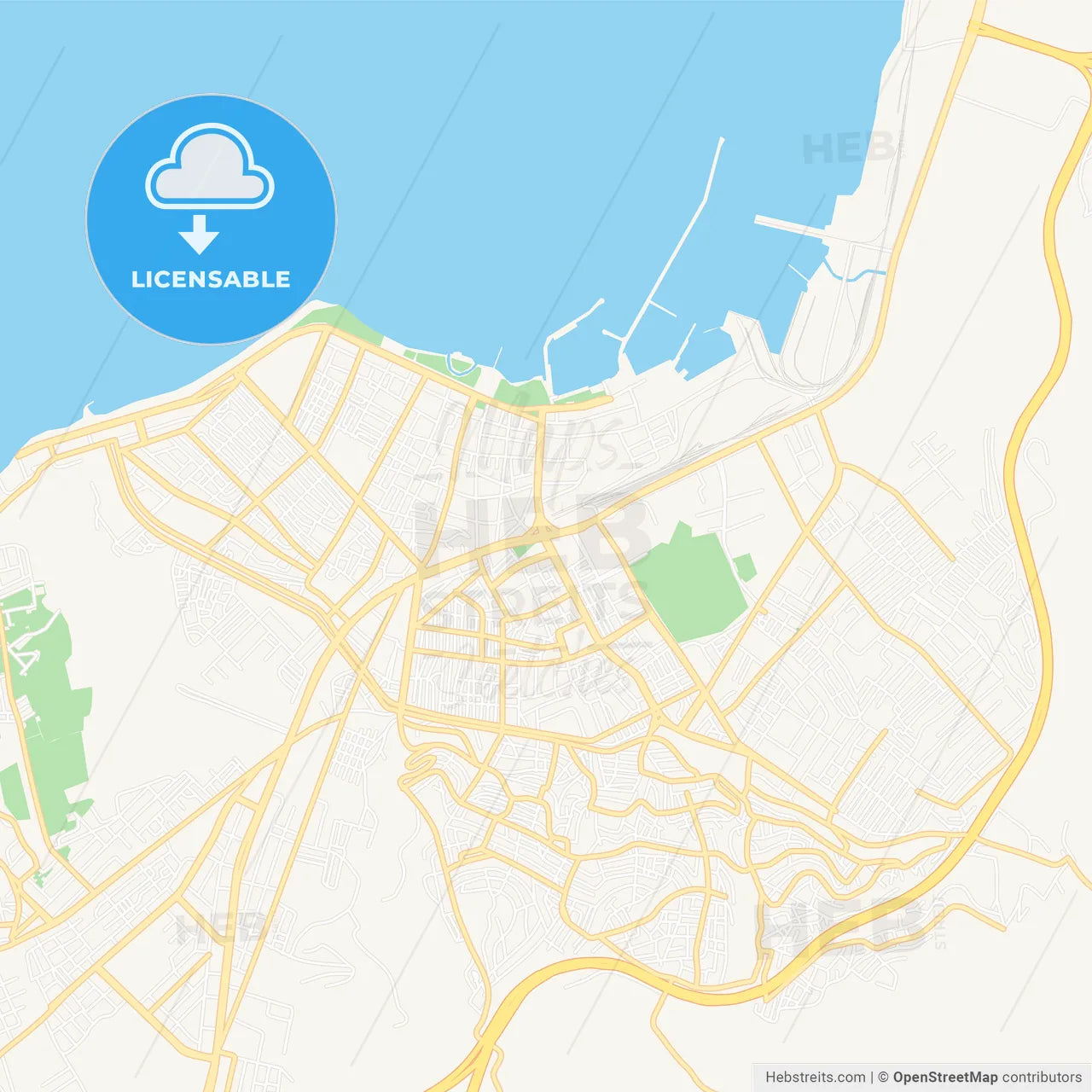 Iskenderun, Turkey Vector Map - Classic Colors