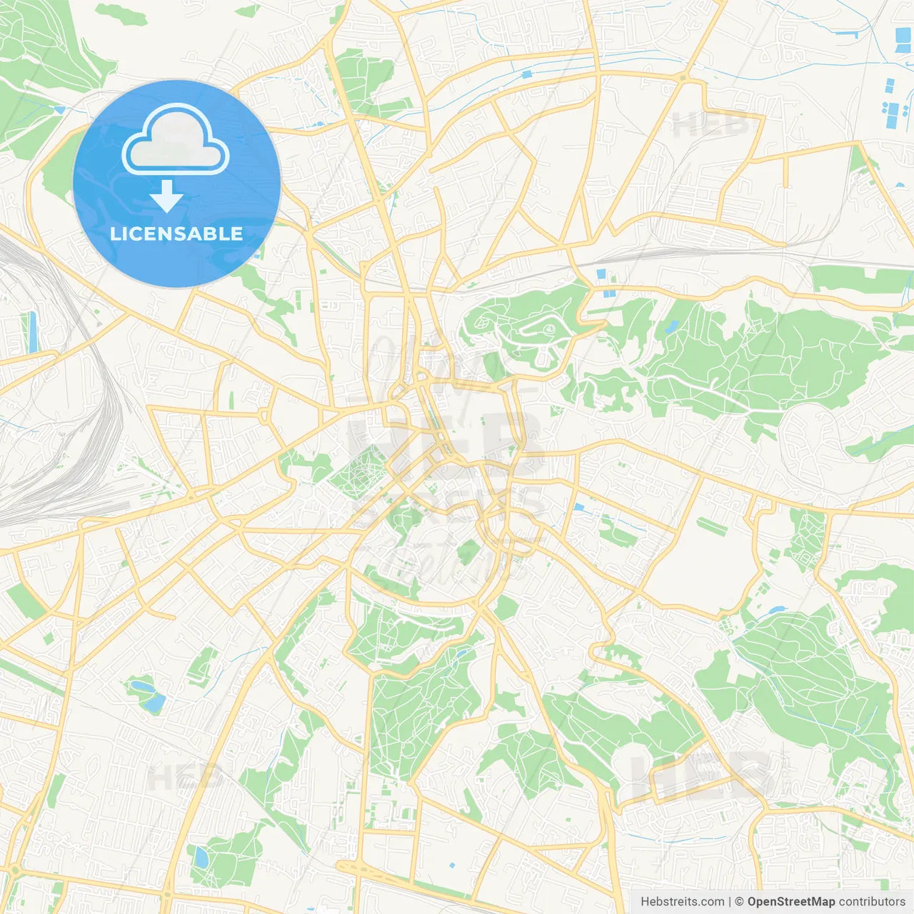 Lviv, Ukraine Vector Map - Classic Colors