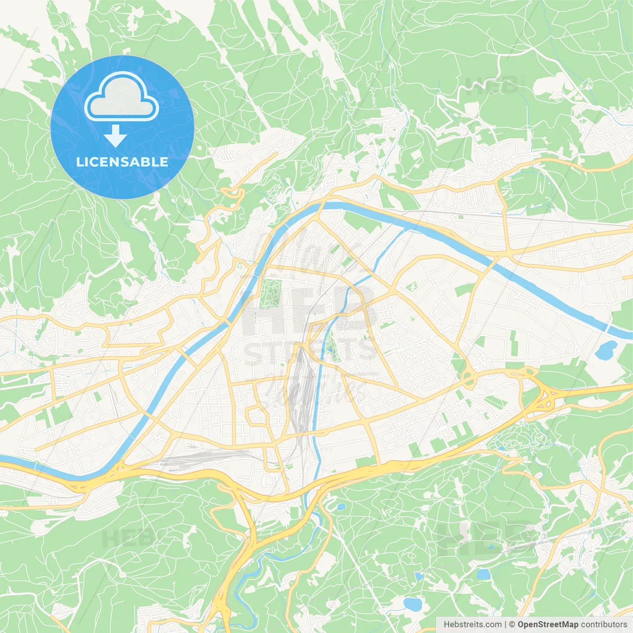 Innsbruck, Austria Vector Map - Classic Colors