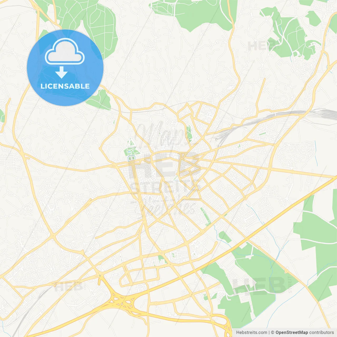Nimes, France Vector Map - Classic Colors
