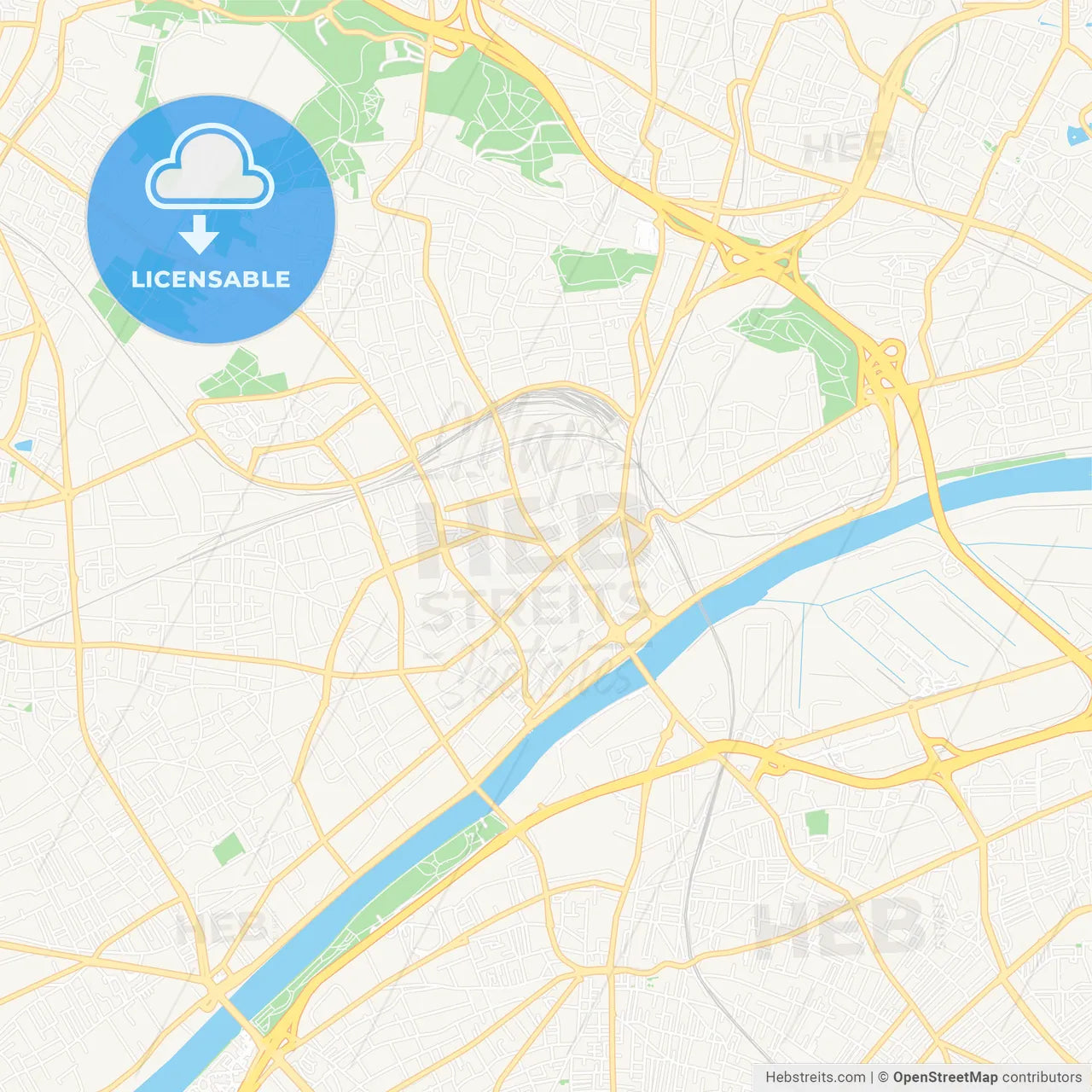 Argenteuil, France Vector Map - Classic Colors