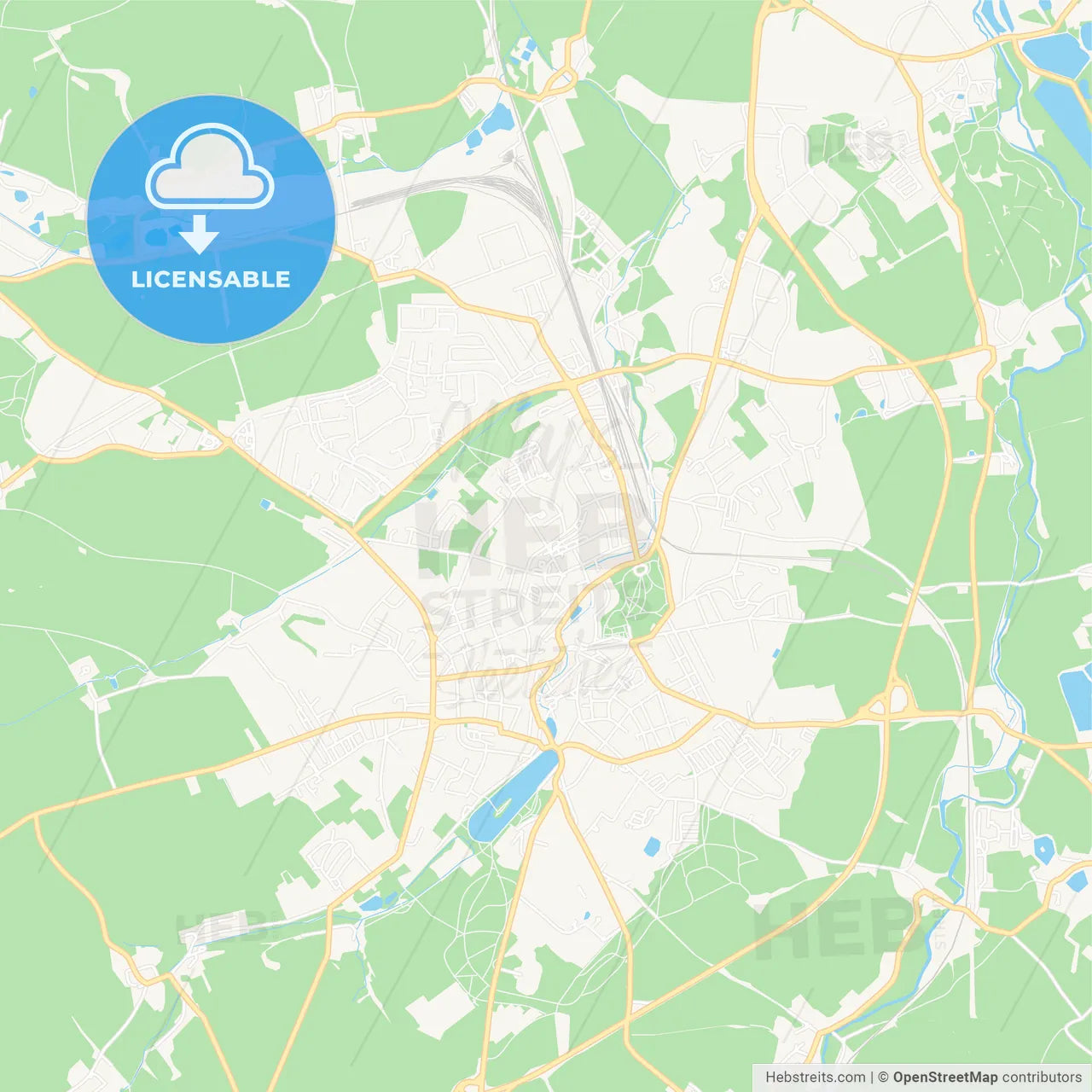 Altenburg, Germany Vector Map - Classic Colors