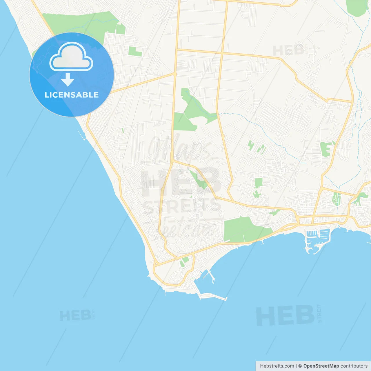 Anzio, Italy Vector Map - Classic Colors