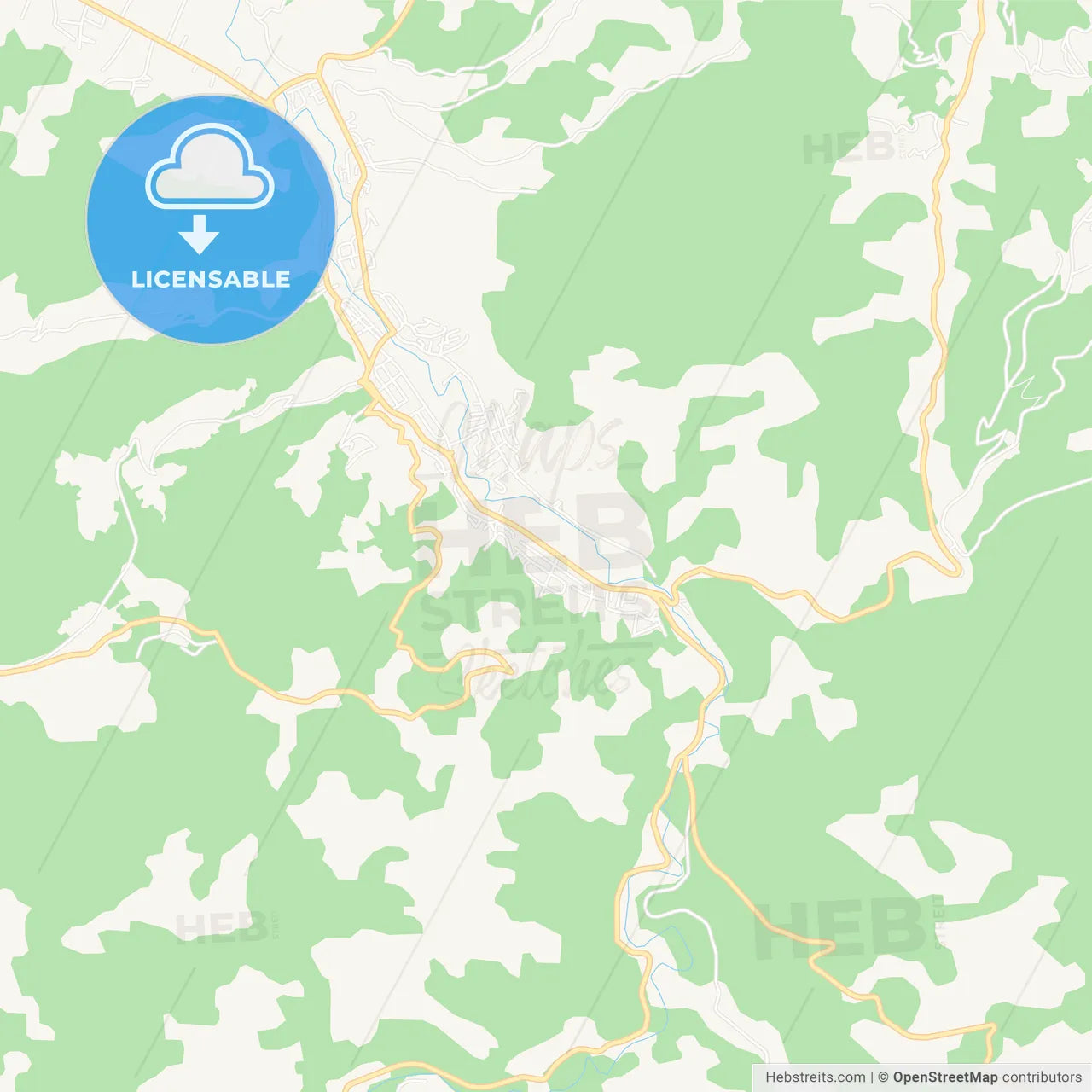 Ivanjica, Serbia Vector Map - Classic Colors