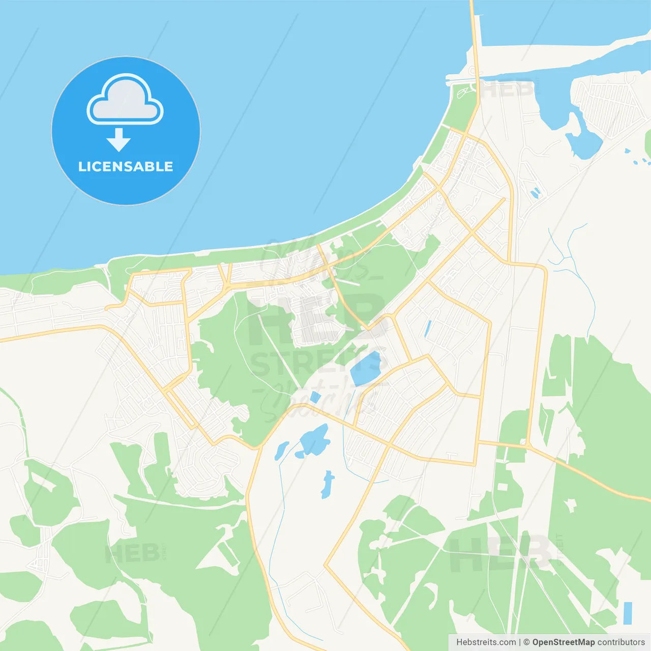 Svitlovodsk, Ukraine Vector Map - Classic Colors