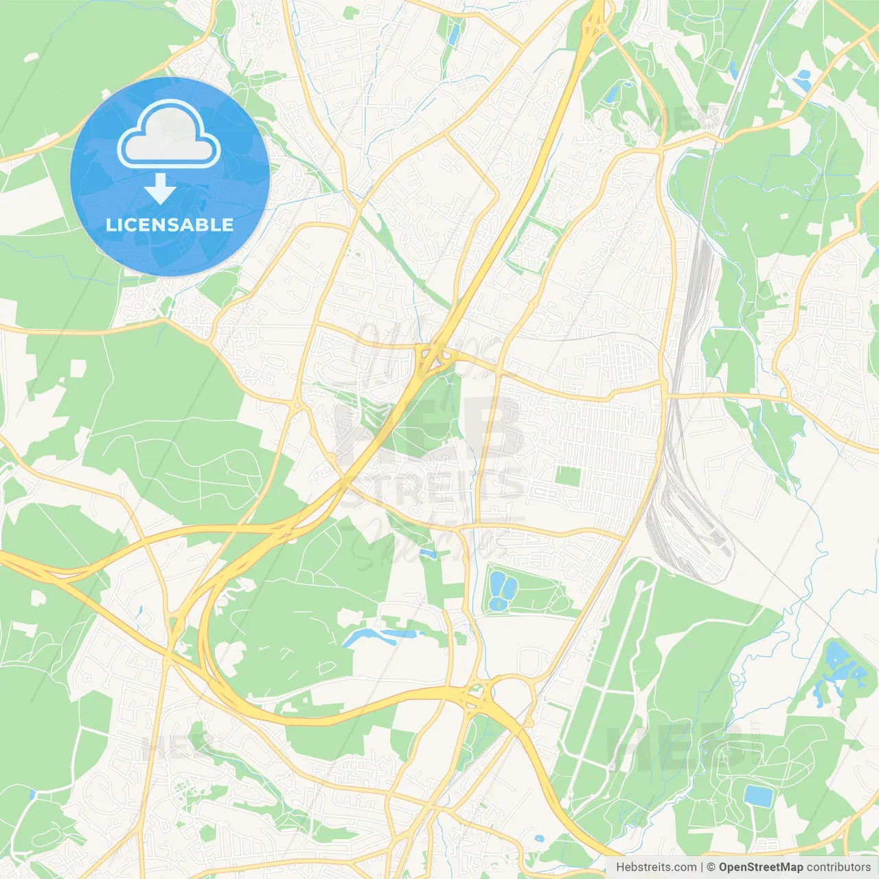 Eastleigh, England Vector Map - Classic Colors