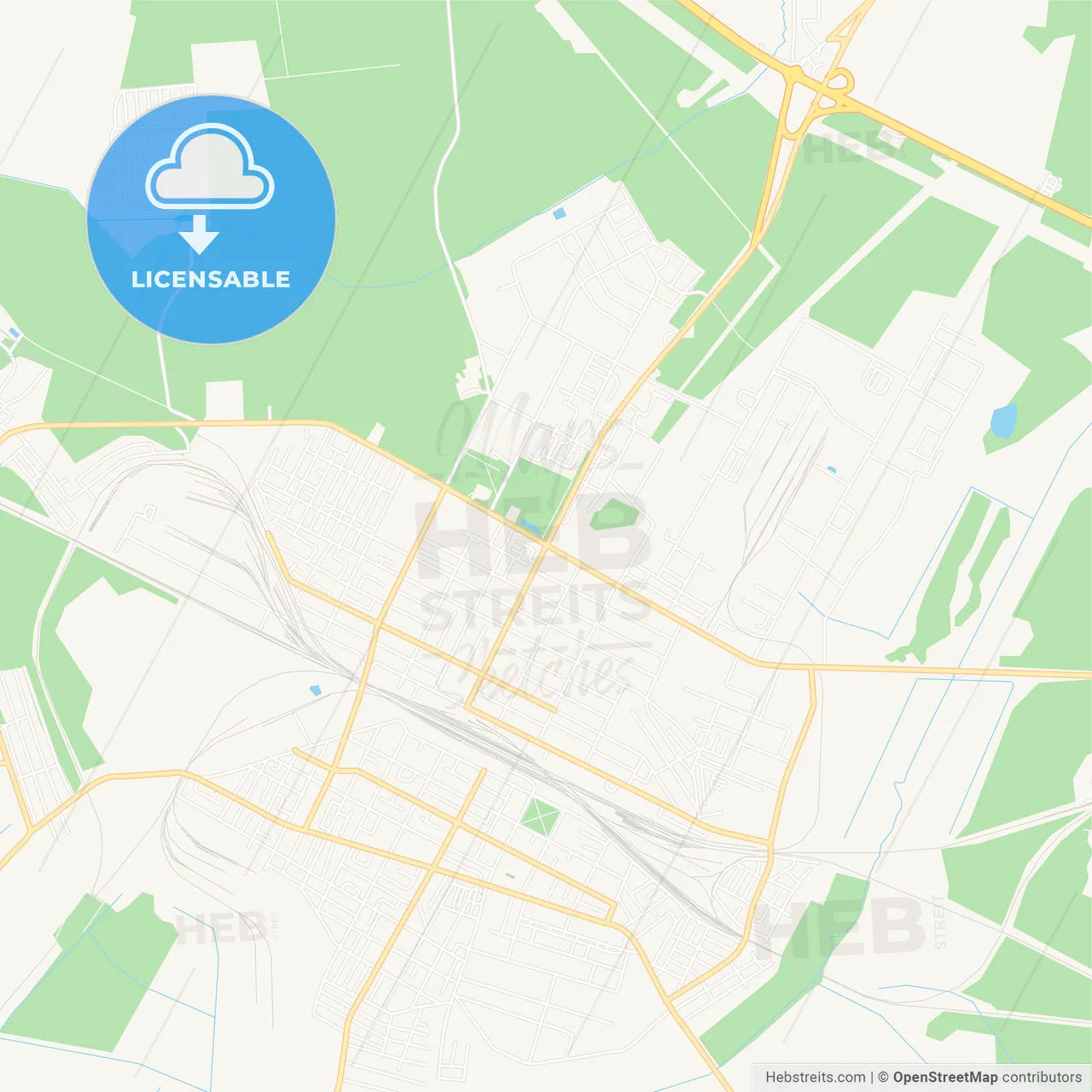 Asipovichy, Belarus Vector Map - Classic Colors