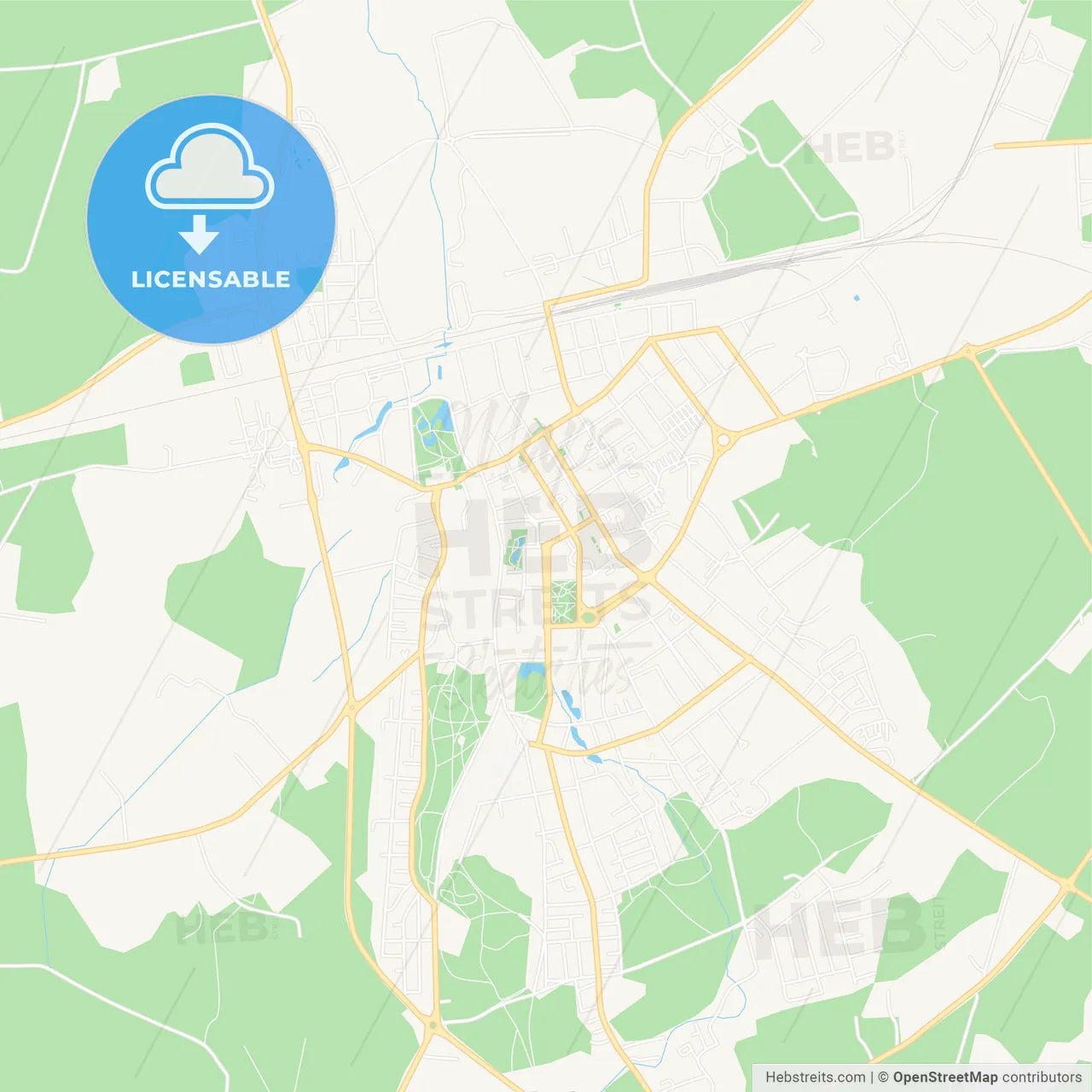 Rakvere, Estonia Vector Map - Classic Colors