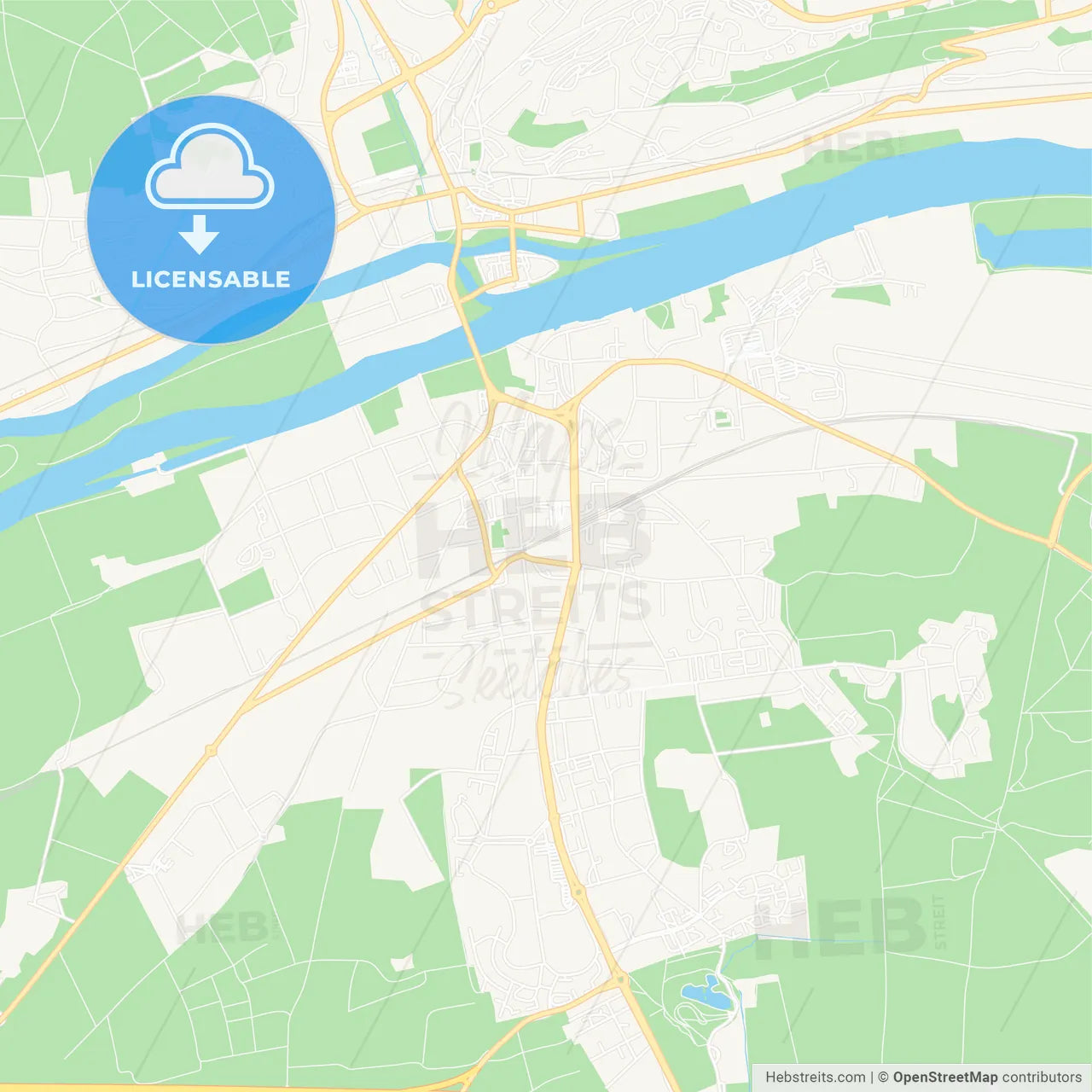 Les Mureaux, France Vector Map - Classic Colors