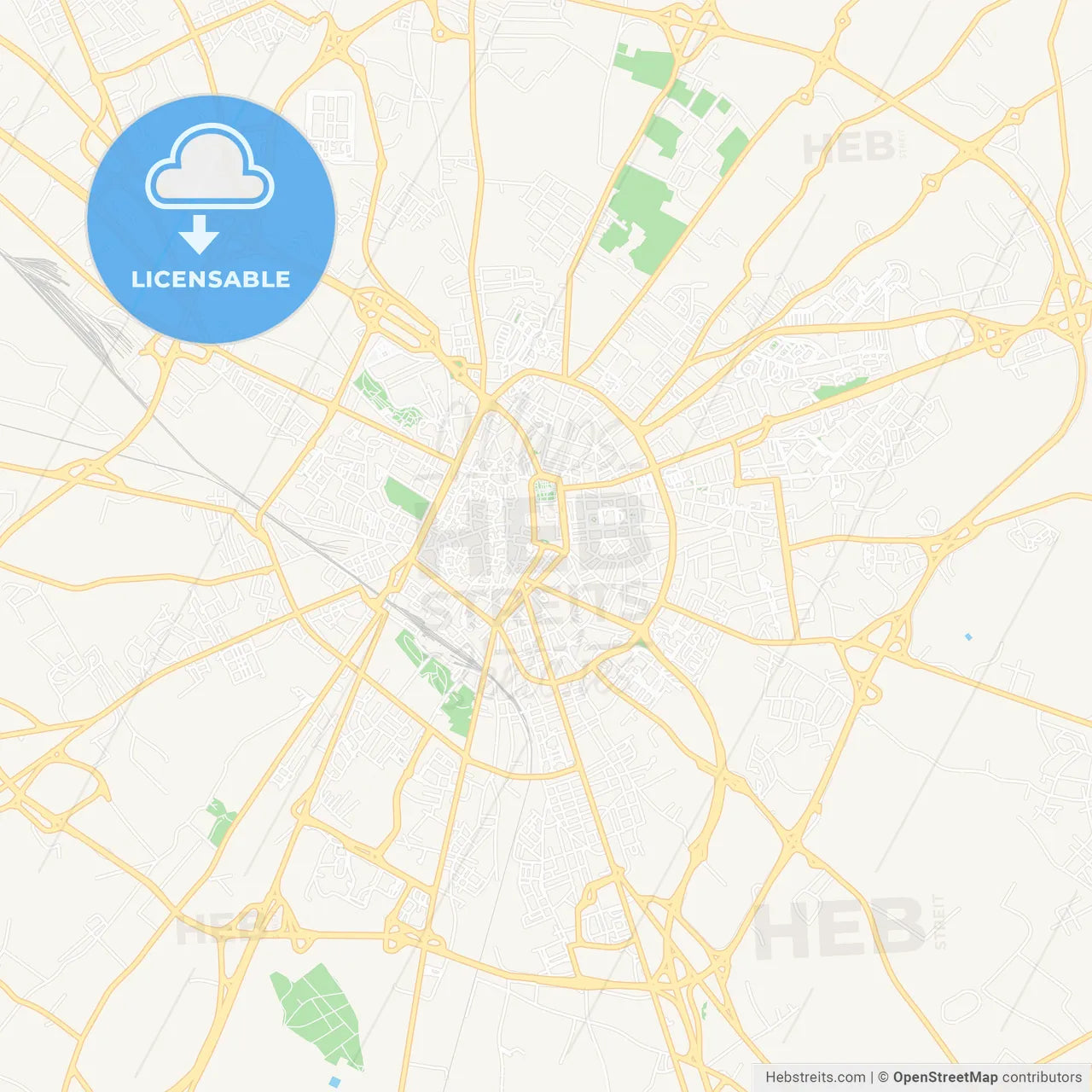 Lecce, Italy Vector Map - Classic Colors