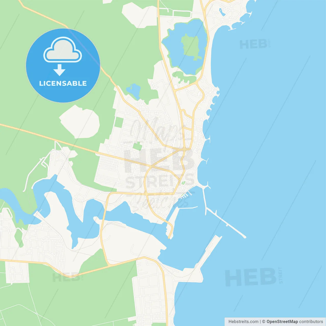 Mangalia, Romania Vector Map - Classic Colors