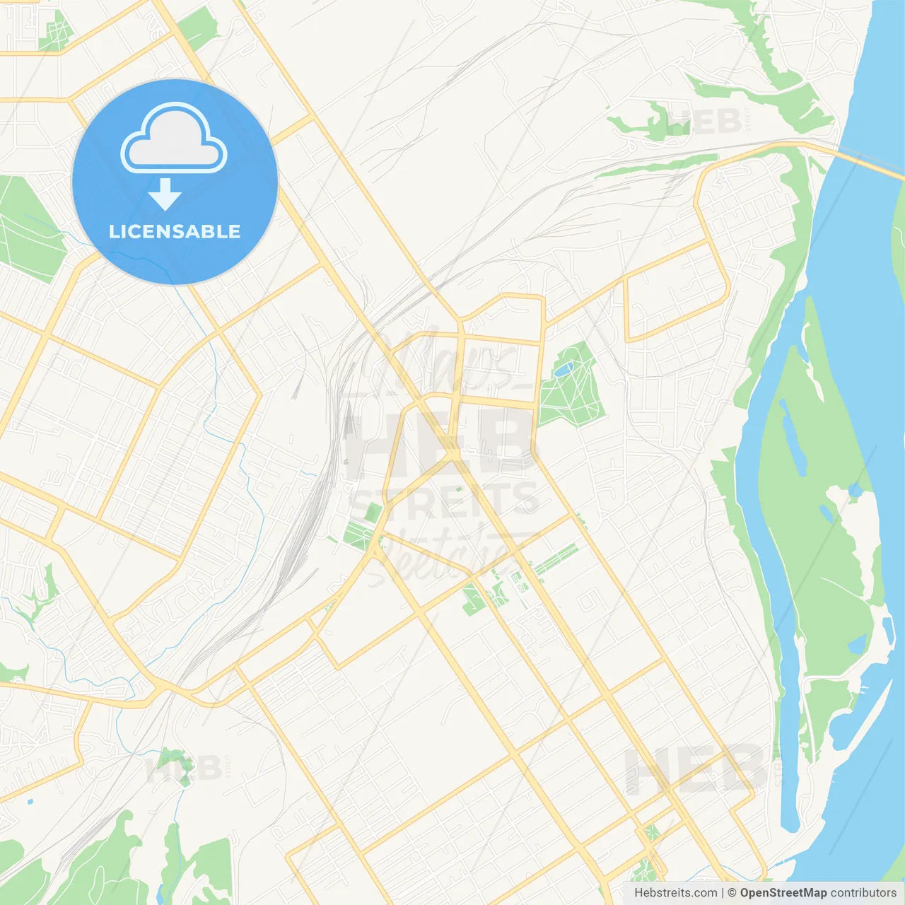 Barnaul, Russia Vector Map - Classic Colors