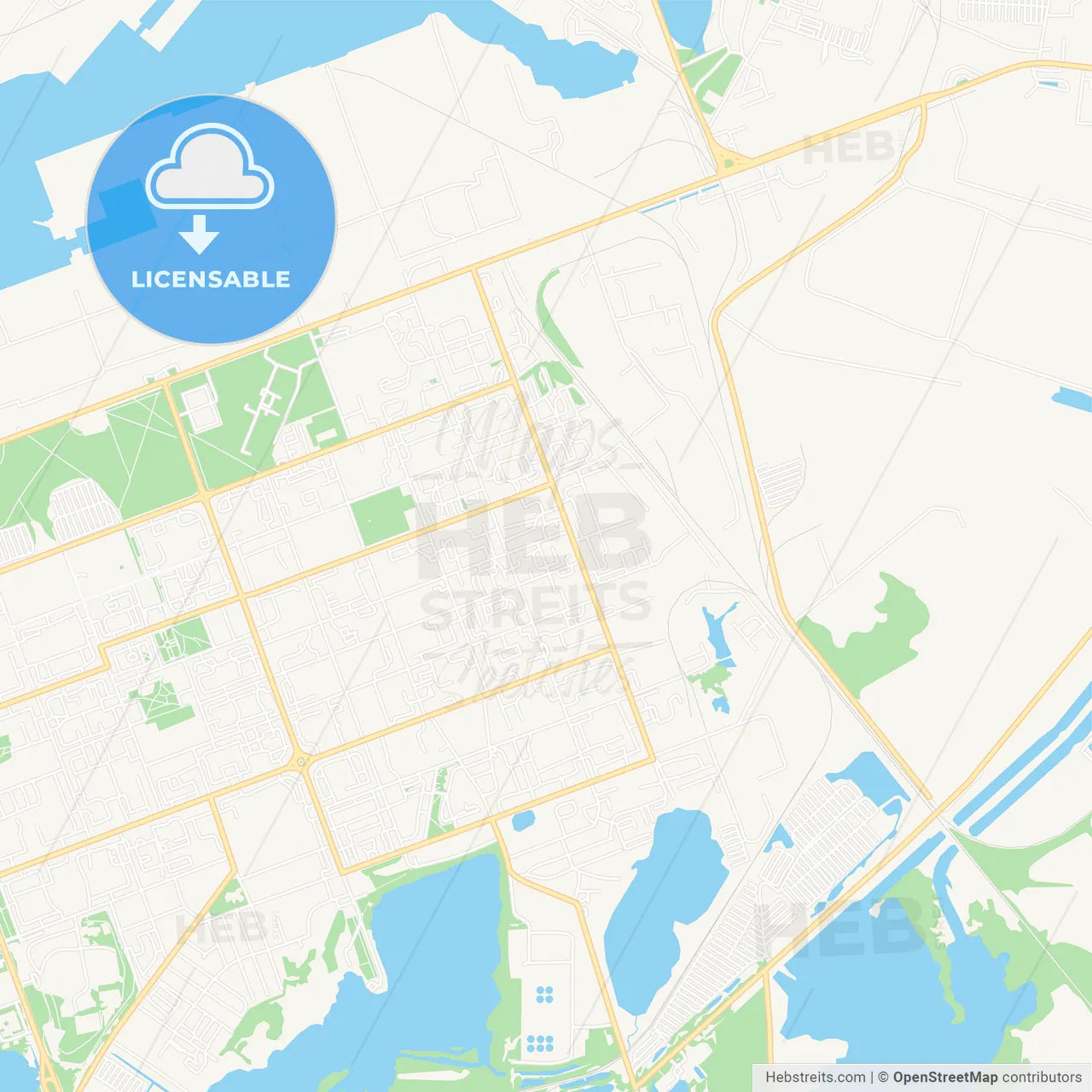 Severodvinsk, Russia Vector Map - Classic Colors