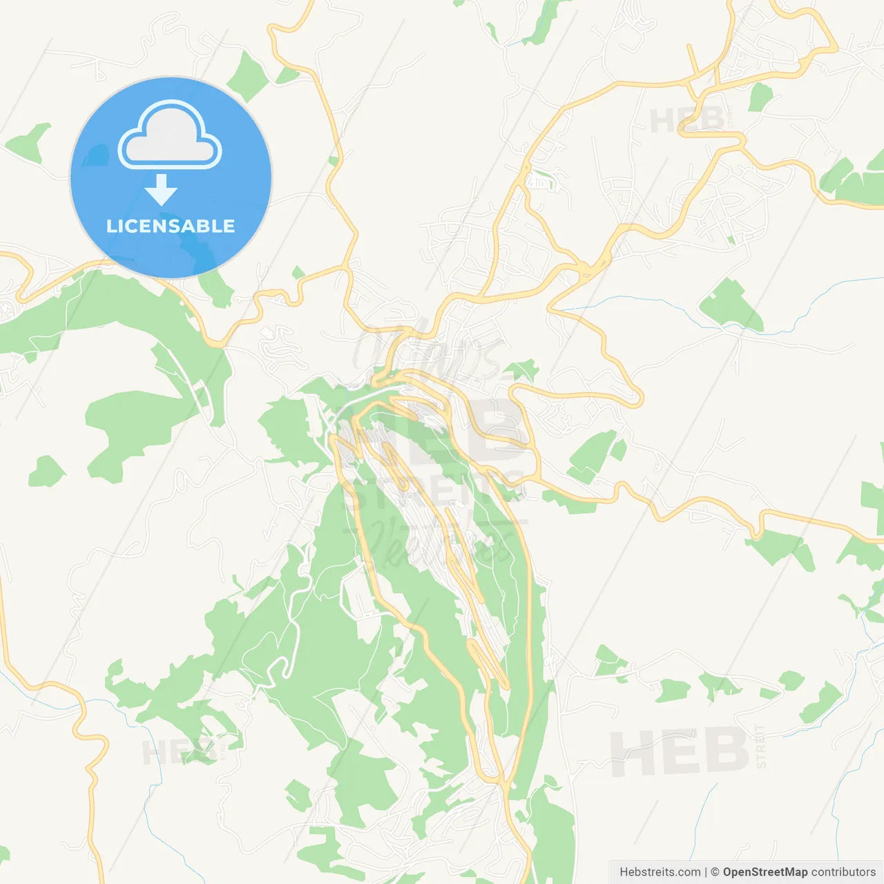 City of San Marino, San Marino Vector Map - Classic Colors