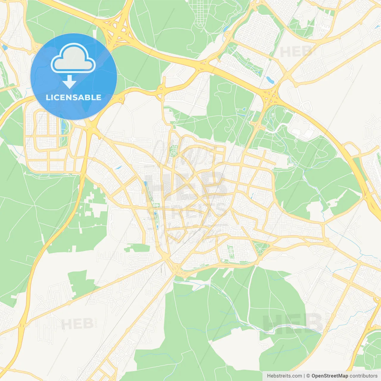 Fuenlabrada, Spain Vector Map - Classic Colors