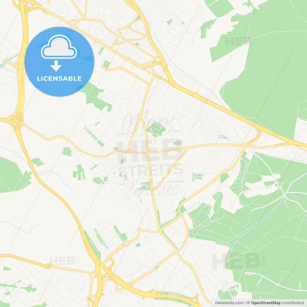 Majadahonda, Spain Vector Map - Classic Colors