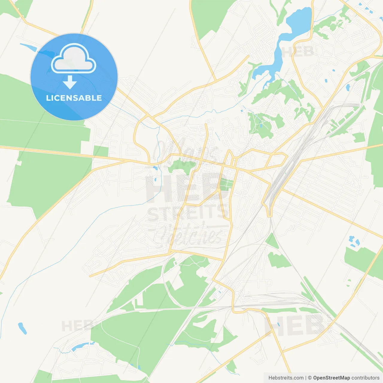 Fastiv, Ukraine Vector Map - Classic Colors