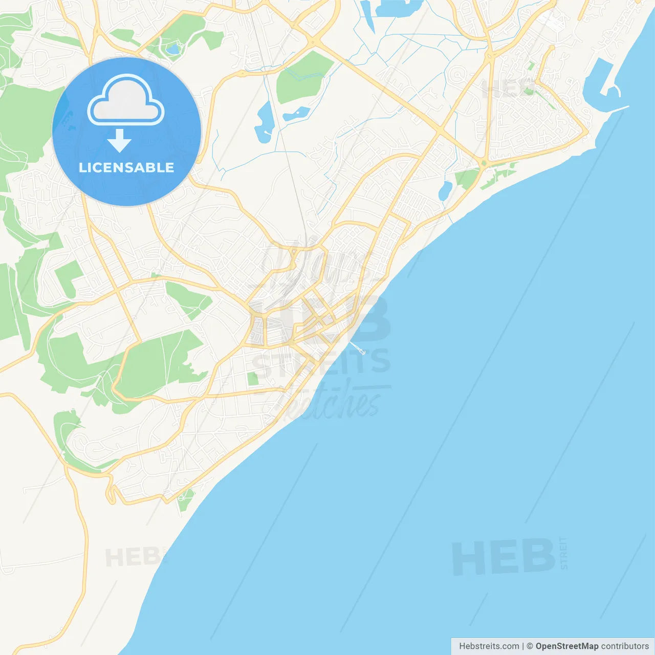 Eastbourne, England Vector Map - Classic Colors