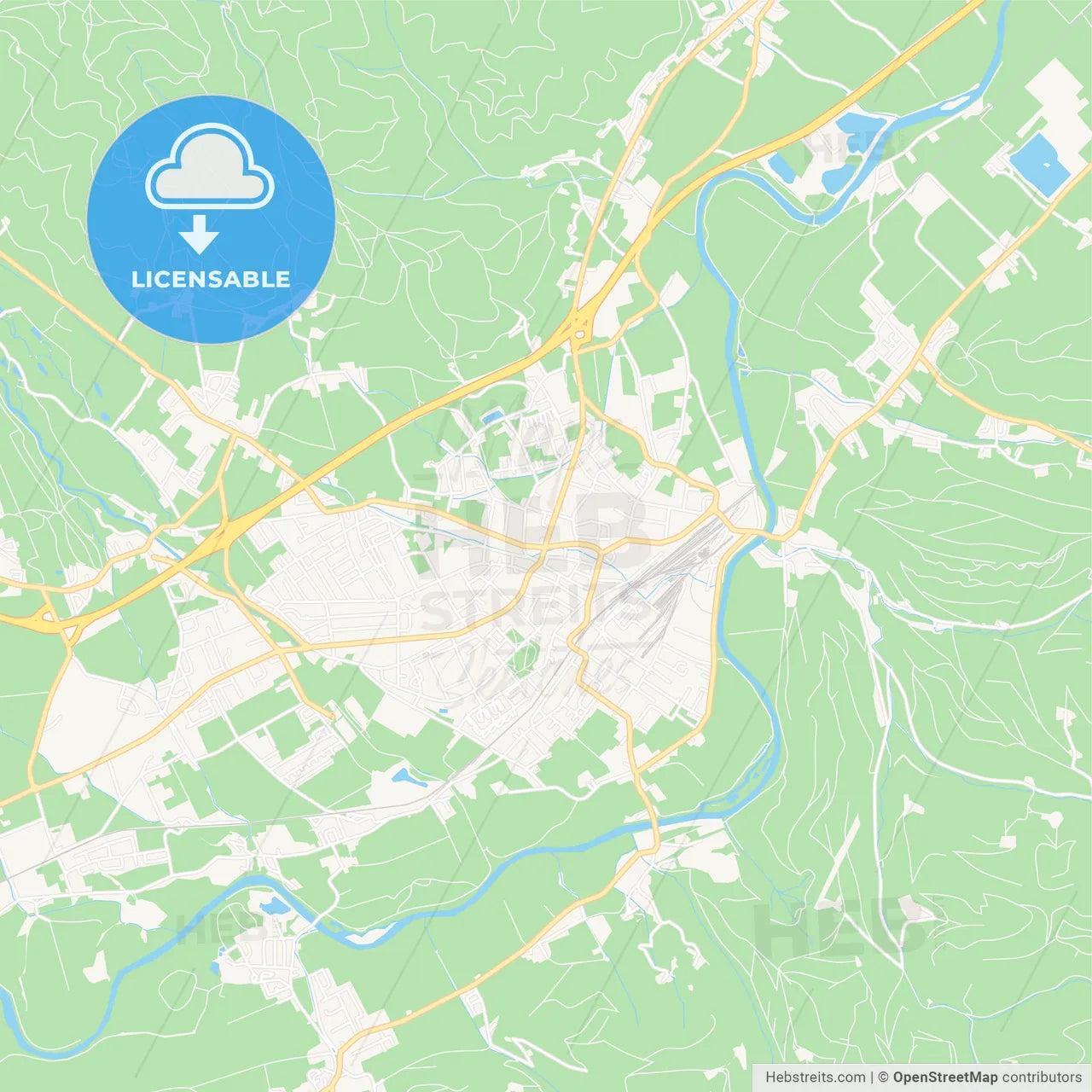 Knittelfeld, Austria Vector Map - Classic Colors