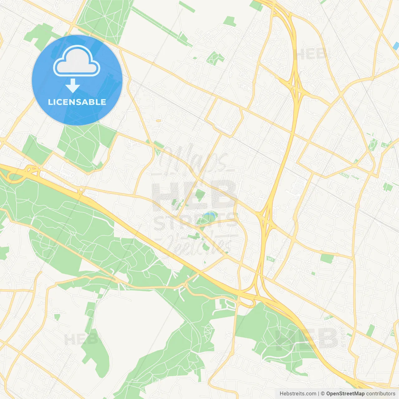 Franconville, France Vector Map - Classic Colors