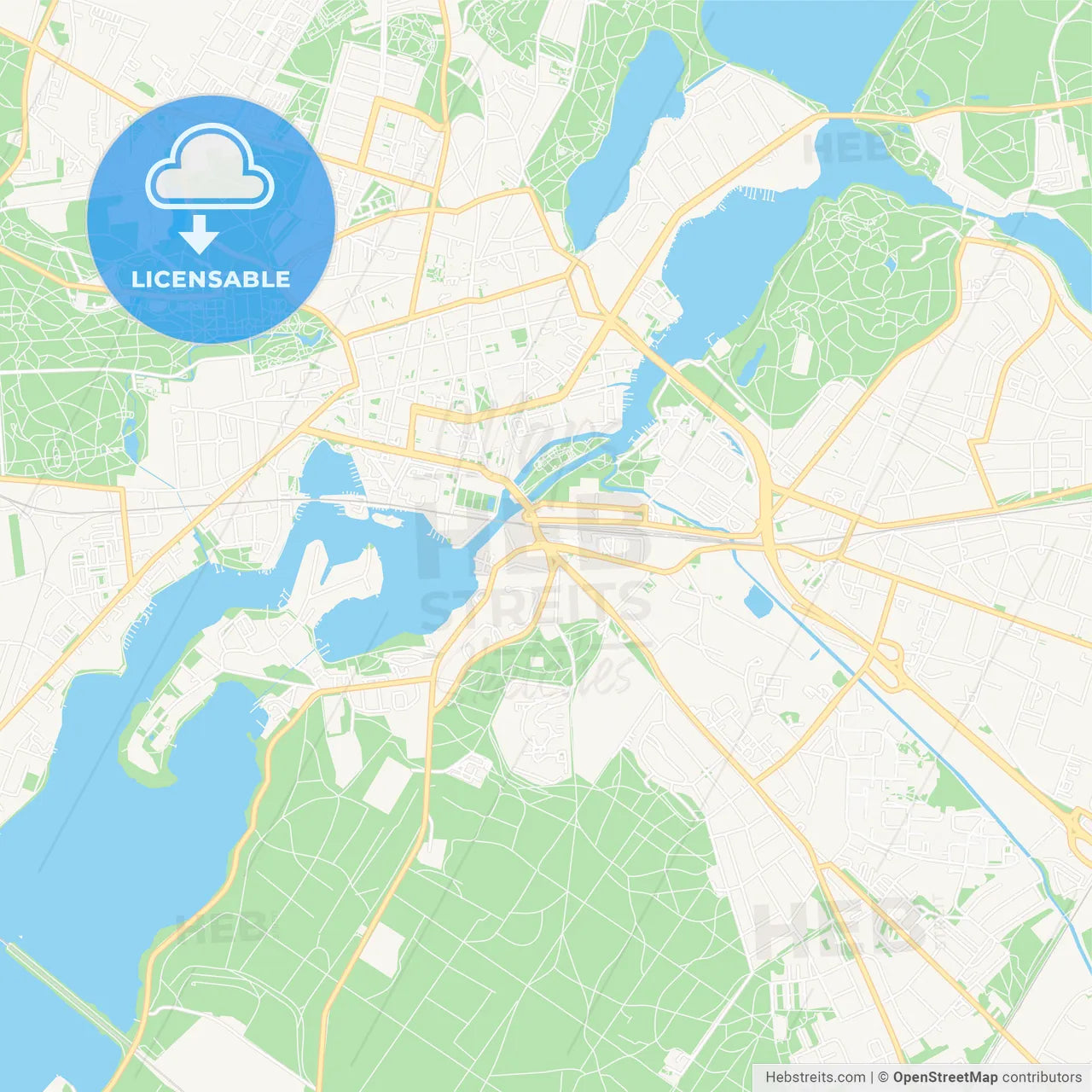 Potsdam, Germany Vector Map - Classic Colors