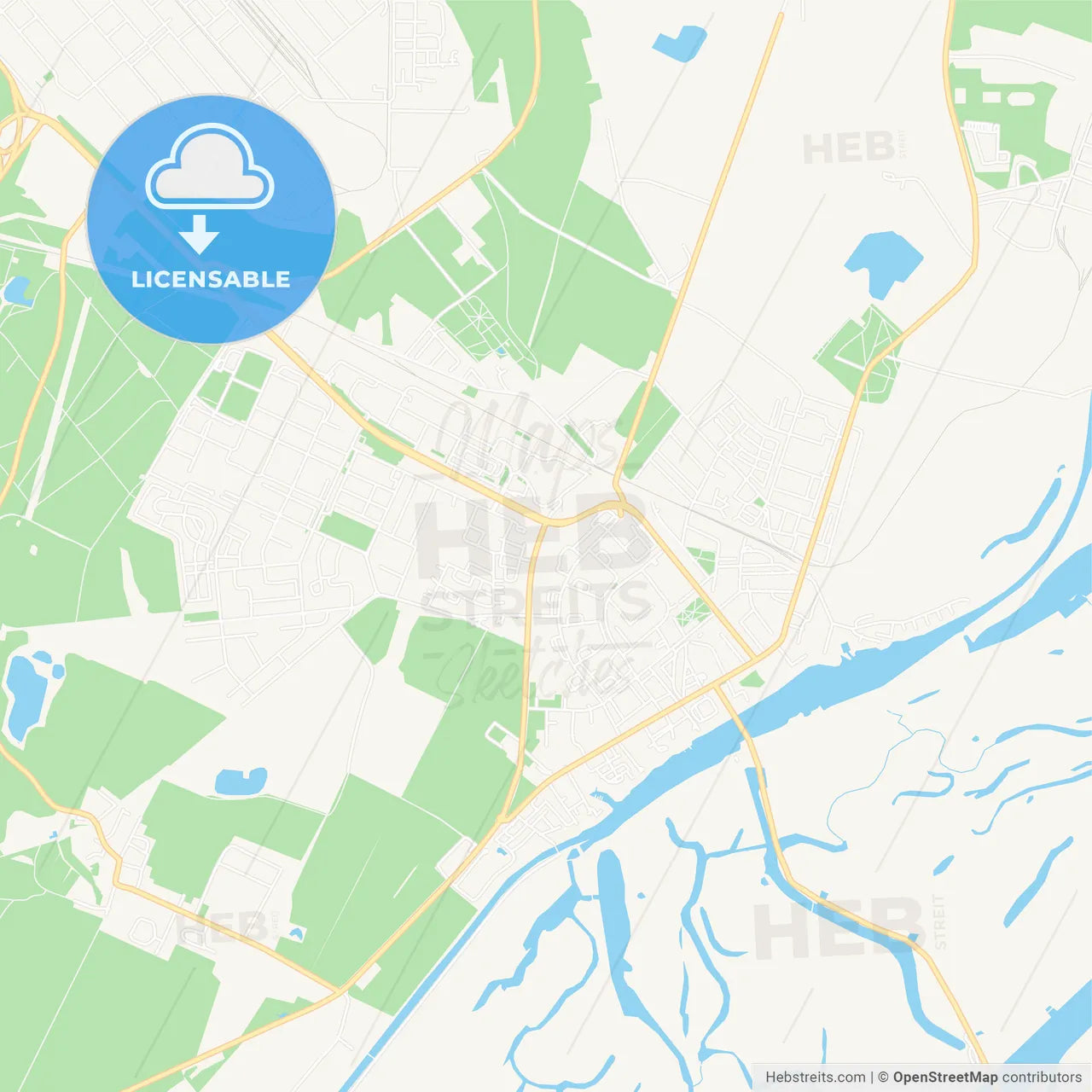 Schwedt/Oder, Germany Vector Map - Classic Colors