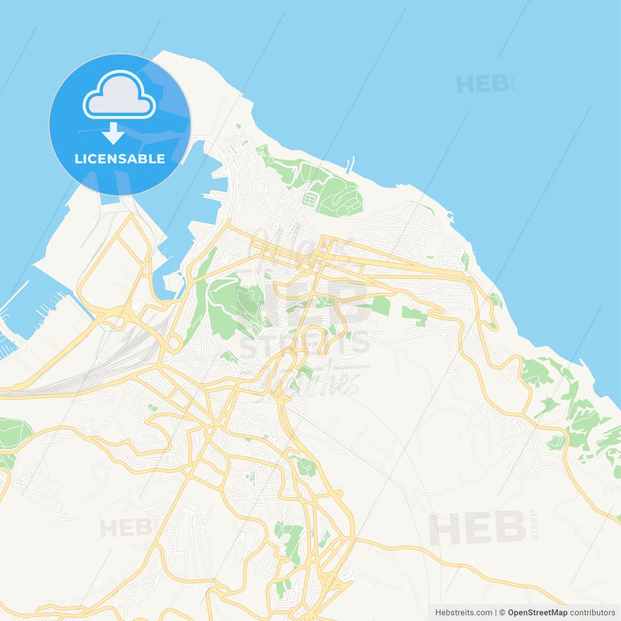 Ancona, Italy Vector Map - Classic Colors