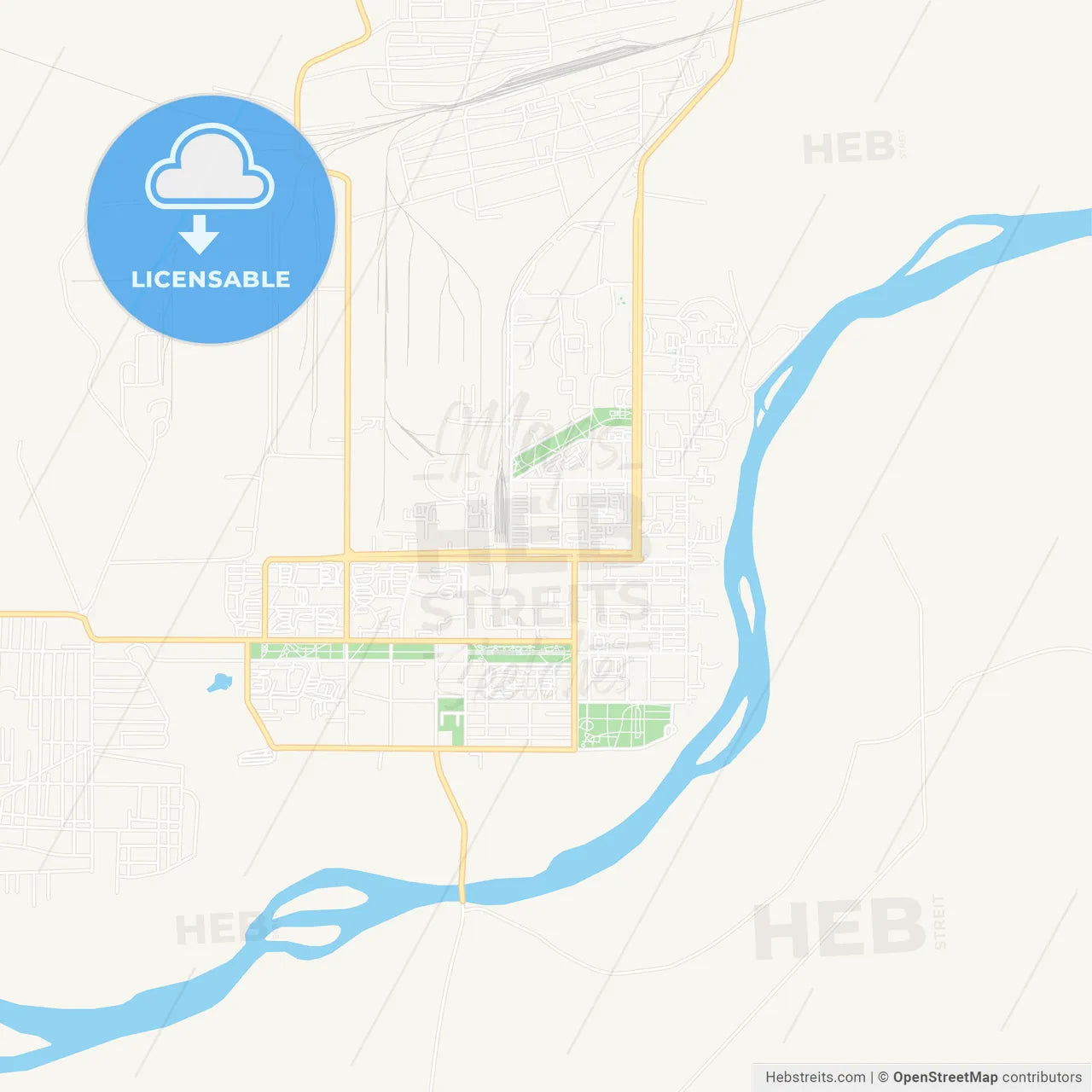 Baikonur, Kazakhstan Vector Map - Classic Colors