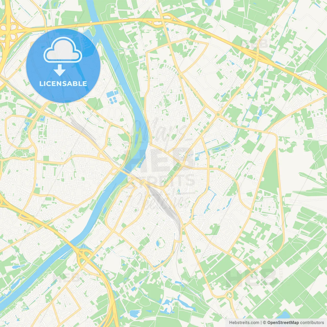 Venlo, Netherlands Vector Map - Classic Colors