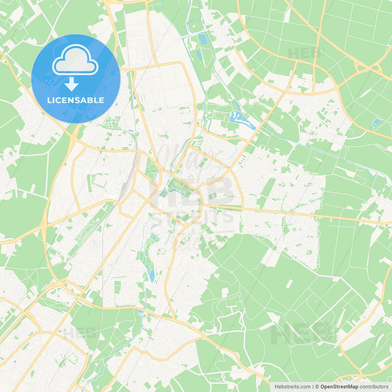 Sittard-Geleen, Netherlands Vector Map - Classic Colors