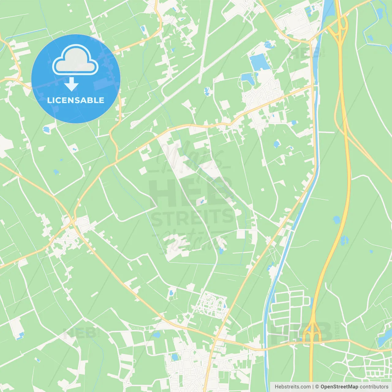 Tynaarlo, Netherlands Vector Map - Classic Colors