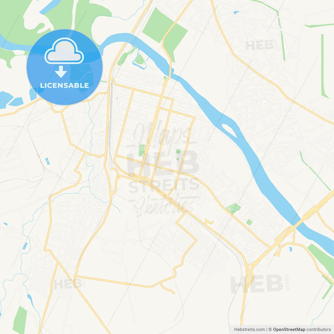 Kamensk-Shakhtinsky, Russia Vector Map - Classic Colors