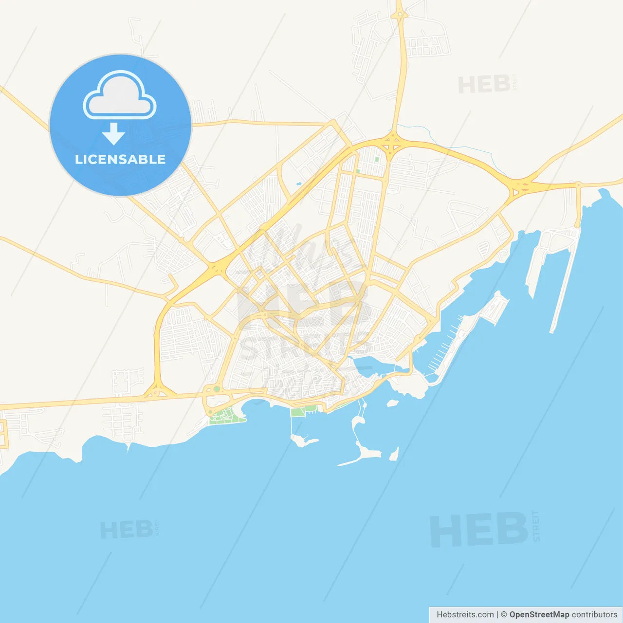 Arrecife, Spain Vector Map - Classic Colors