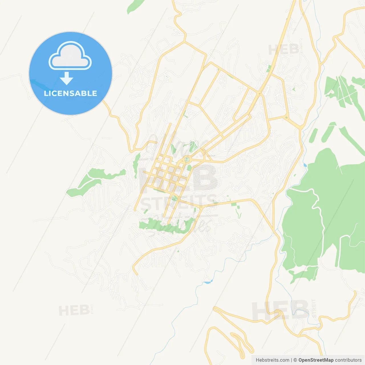 Khankendi, Azerbaijan Vector Map - Classic Colors